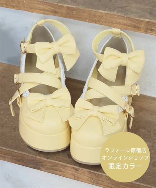 リボンスカラップ配色シューズ | kawaii | axes femme online shop リボンスカラップ配色シューズ | kawaii | axes femme online shop