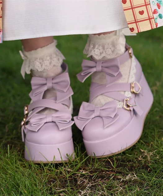 リボンスカラップ配色シューズ | kawaii | axes femme online shop リボンスカラップ配色シューズ | kawaii | axes femme online shop