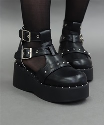 カットアウトデザインシューズ【予約】(黒-S)