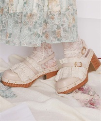 ベルト使いレースフリルサボ(生成り-M)