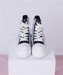 レースフリルスニーカーブーツ(黒-S)