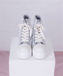 レースフリルスニーカーブーツ(シルバー-S)