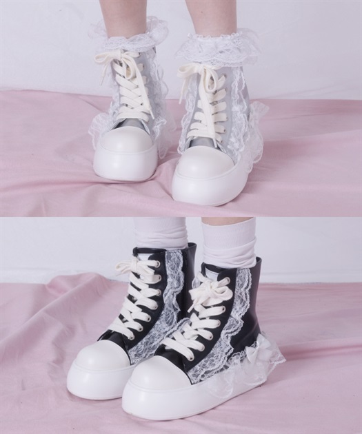 レースフリルスニーカーブーツ