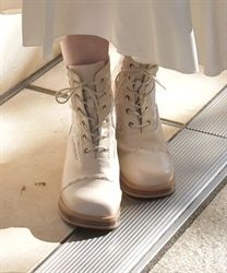 チュールレースアップブーツ(ベージュ-S)