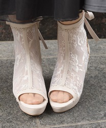 オープントゥレースブーツ(生成り-M)