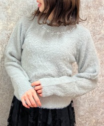 花パールラメフェザーニット | outlet | axes femme online shop