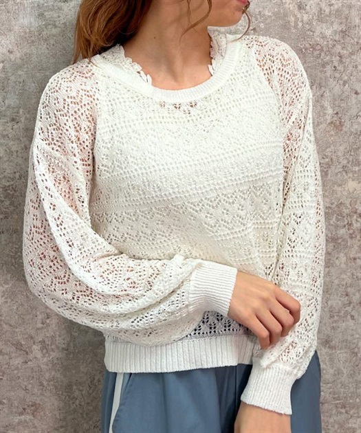 レースアップ透かし編みニット | outlet | axes femme online shop レースアップ透かし編みニット | outlet | axes femme online shop