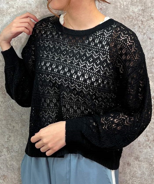 レースアップ透かし編みニット | レディース服・レディース レースアップ透かし編みニット | レディース服・レディース