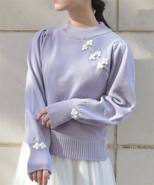 チャイナボタンニットプルオーバー | レディース服・レディース チャイナボタンニットプルオーバー | レディース服・レディース
