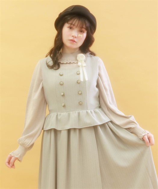ブローチ付透かしフリルニット | レディース服・レディース ブローチ付透かしフリルニット | レディース服・レディース
