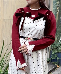 ハートジャカードニットプルオーバー(赤-F)