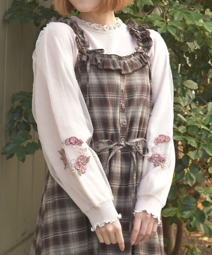 カメリア刺繍チュール袖ニット | axes femme | axes femme 公式