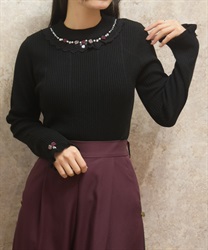 バラボトルネックリブニット【WEB先行販売】(黒-F)