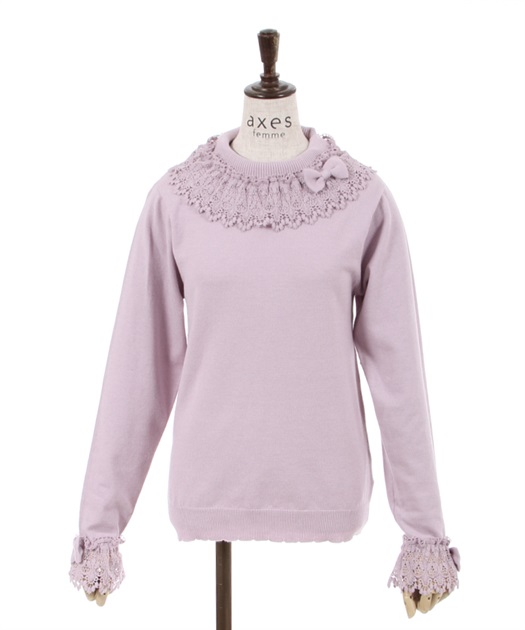 レーシーフリルニットプル | outlet | axes femme online shop レーシーフリルニットプル | outlet | axes femme online shop