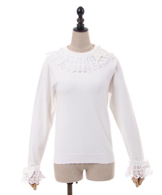 レーシーフリルニットプル | kawaii | axes femme online shop レーシーフリルニットプル | kawaii | axes femme online shop