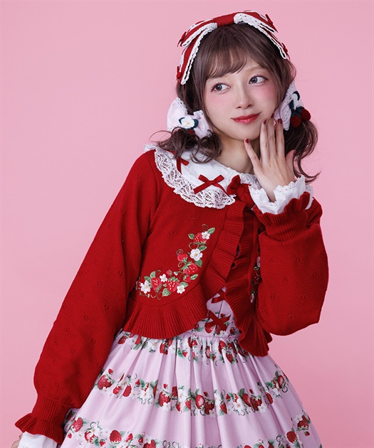 いちご刺繍ニットボレロ | Chalmiere | axes femme onlineshop