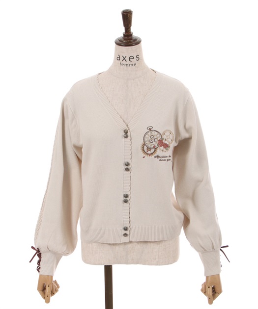 時計×歯車刺繍ニットカーディガン | outlet | axes femme online 時計×歯車刺繍ニットカーディガン | outlet | axes femme online