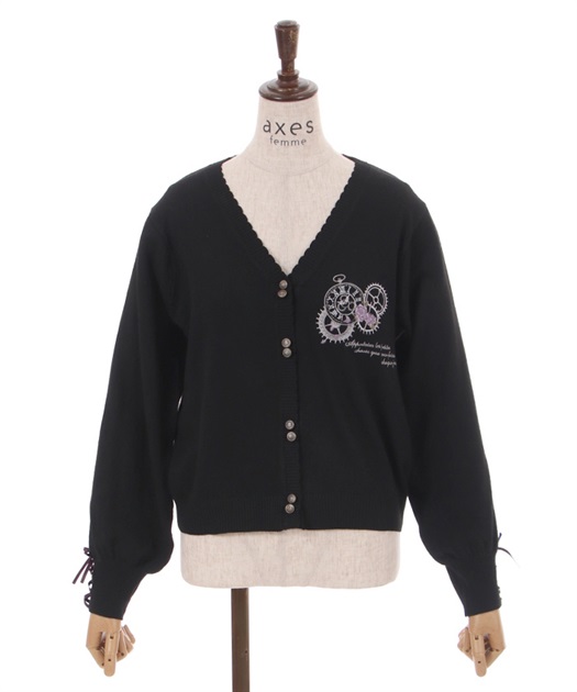 時計×歯車刺繍ニットカーディガン | outlet | axes femme online 時計×歯車刺繍ニットカーディガン | outlet | axes femme online