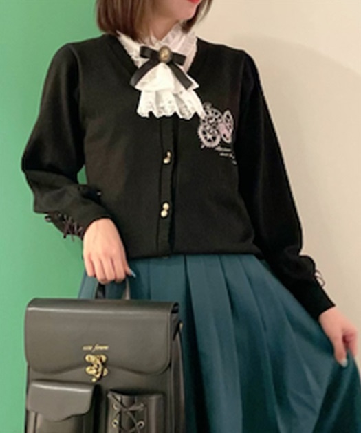時計×歯車刺繍ニットカーディガン | outlet | axes femme online 時計×歯車刺繍ニットカーディガン | outlet | axes femme online