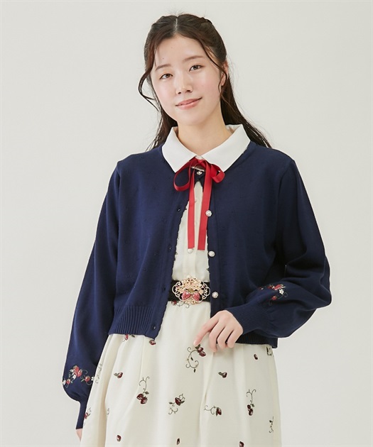 苺刺繍ニットカーディガン | レディース服・レディース 苺刺繍ニットカーディガン | レディース服・レディース