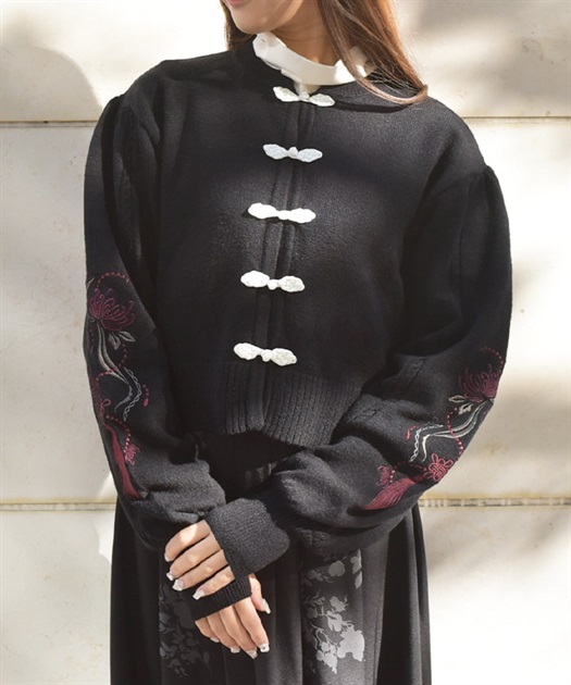 タッセル刺繍チャイナ風カーディガン | レディース服 タッセル刺繍チャイナ風カーディガン | レディース服