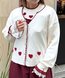 ハートジャカードニットカーディガン【WEB先行販売】 | axes femme