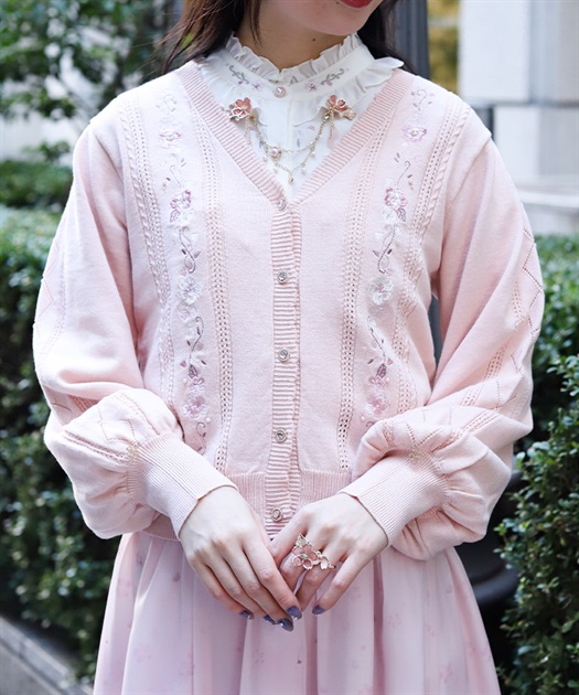 桜刺繍ニットカーディガン | axes femme online shop
