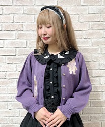 ハロウィンナイト刺繍カーデ(ラベンダー-M)