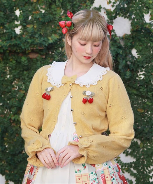 苺の編みぐるみニットカーデ | レディース服・レディース