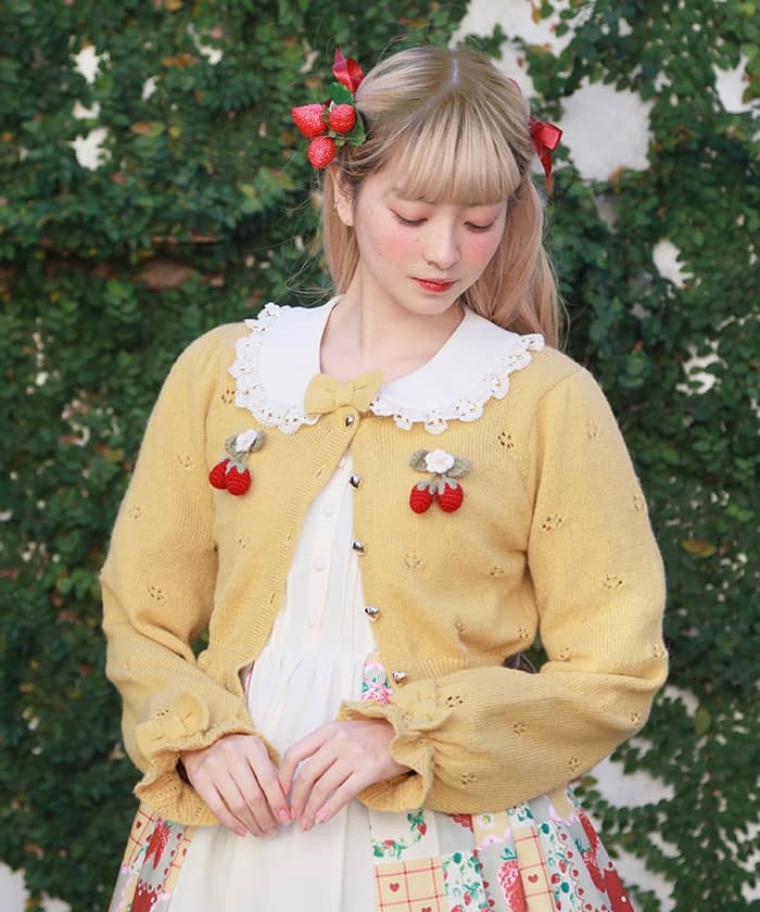 苺の編みぐるみニットカーデ | レディース服・レディース