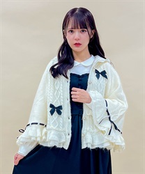 リボン裏ボアニットケープ | レディース服・レディース リボン裏ボアニットケープ | レディース服・レディース