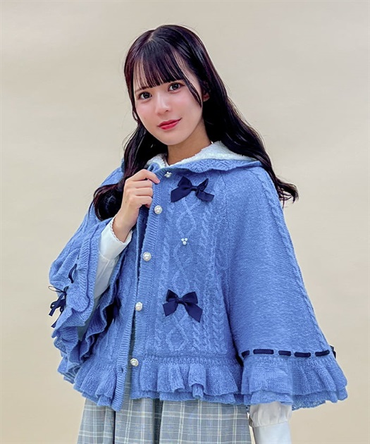 リボン裏ボアニットケープ | POETIQUE | axes femme online shop リボン裏ボアニットケープ | POETIQUE | axes femme online shop