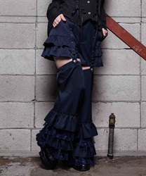 フリルレッグカバー付パンツ(紺-M)