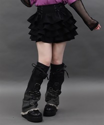 レースアップフリルスカパン【WEB先行販売】(黒-M)