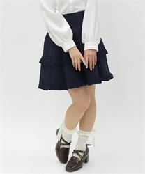 ハイウエストフリルスカパン(紺-M)