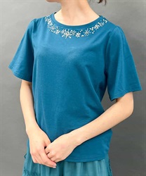 エトワール装飾Ｔシャツ(ブルーグリーン-F)