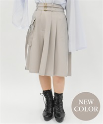 Ｗベルトハーフワイドパンツ【2点10%OFF対象商品】(ベージュ-F)