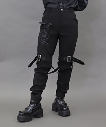 レースアップボンテージパンツ(黒-M)