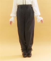 ハイウエストストライプパンツ【2点10%OFF対象商品】(紺-F)