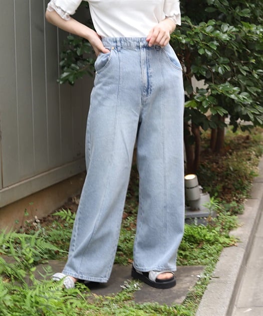 ワイドストレートデニムパンツ