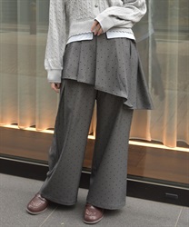 ペプラム風ベルト付パンツ【期間限定価格】(チャコール-F)