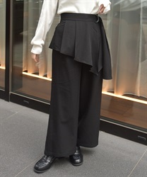 ペプラム風ベルト付パンツ【期間限定価格】(黒-F)