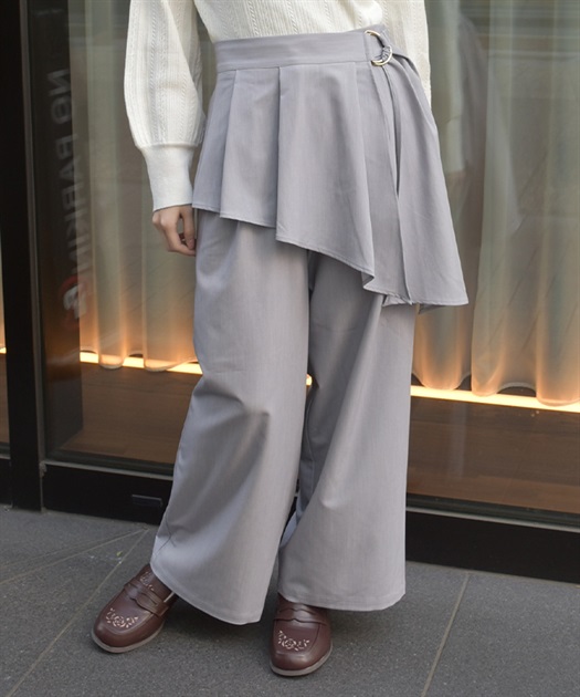 ペプラム風ベルト付パンツ 【会員限定価格】