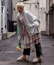 バラリボンレースアップデニム(インディゴ-F)