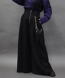 ハイウエストタックワイドパンツ【期間限定価格】(黒-M)