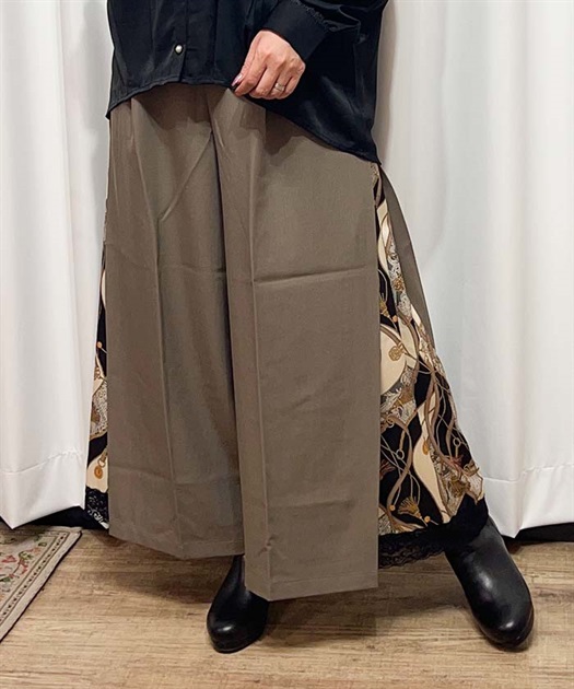 スカーフ柄切替ワイドパンツ | outlet | axes femme online shop スカーフ柄切替ワイドパンツ | outlet | axes femme online shop