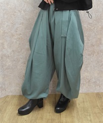 サルエル風ボリュームパンツ(グリーン-F)