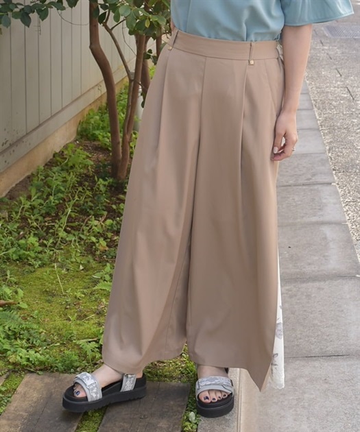サイド柄切替ワイドパンツ | レディース服・レディース サイド柄切替ワイドパンツ | レディース服・レディース