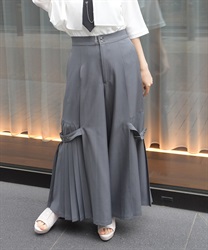 サイドプリーツパンツ(チャコール-F)