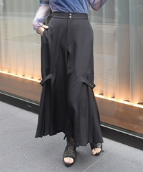 サイドプリーツパンツ(黒-F)